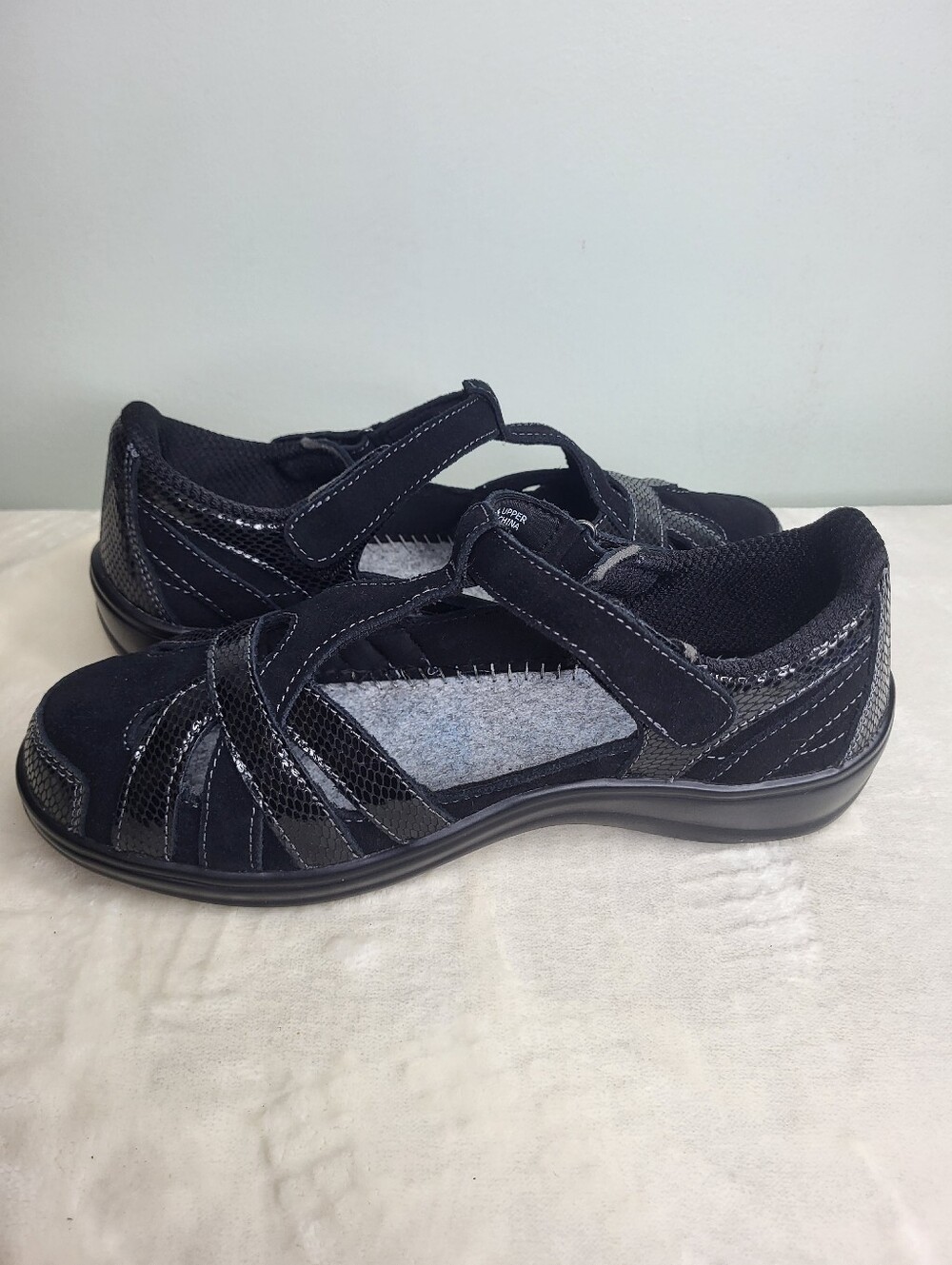 Orthofeet Juno Black Comfort Closed-Toe Mary Jane Shoes. Size 7 Wide *No Insoles - Picture 5 of 10